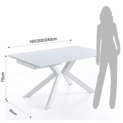 Mesa Extensible De Diseño En Vidrio Y Metal - Piersilvio -Tienda De Decoración tavolo allungabile in vetro e metallo di design piersilvio 8