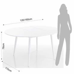 Mesa De Comedor Redonda Extensible En Mdf Blanco - Ismaele -Tienda De Decoración tavolo allungabile rotondo da pranzo in mdf bianco ismaele 4