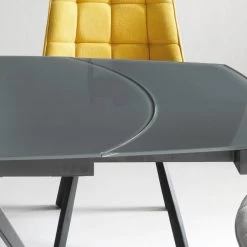 Mesa De Comedor Extensible Hasta 180 Cm En Cristal Y Metal Pintado - Beatriz -Tienda De Decoración tavolo da pranzo allungabile a 180 cm di vetro e metallo verniciato beatriz 4