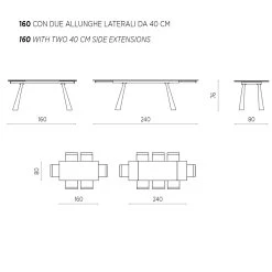 Mesa De Comedor Extensible 180 Cm En Cristal Con Base Antracita - Perlando -Tienda De Decoración tavolo da pranzo allungabile a 180 cm in vetro con base antracite perlando 1