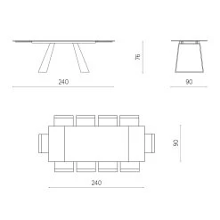 Mesa De Comedor De Vidrio Extensible A 240 Cm Made In Italy - Adigeo -Tienda De Decoración tavolo da pranzo allungabile a 240 cm in vetro made in italy adigeo 8