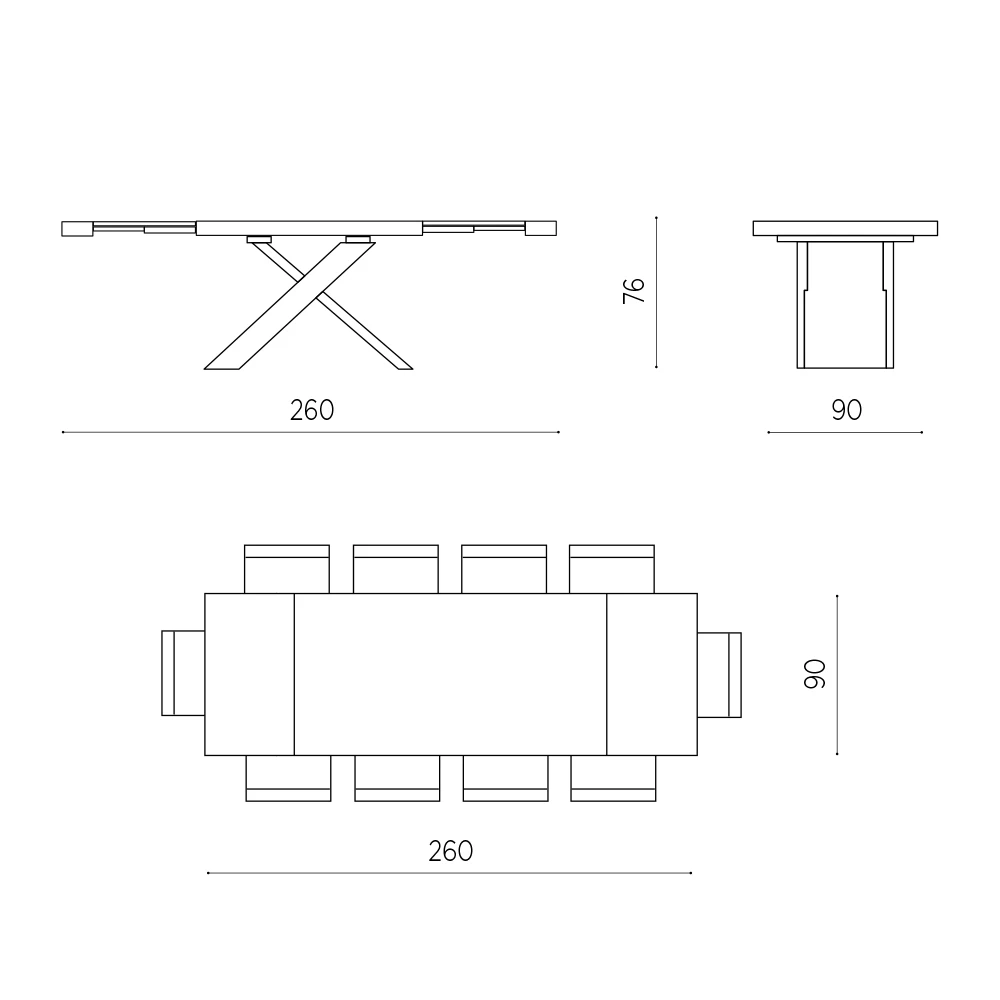 Mesa De Comedor Extensible Hasta 260 Cm Efecto Cemento Made In Italy - Odelmo 8 Mesa De Comedor Extensible Hasta 260 Cm Efecto Cemento Made In Italy - Odelmo - Imagen 6