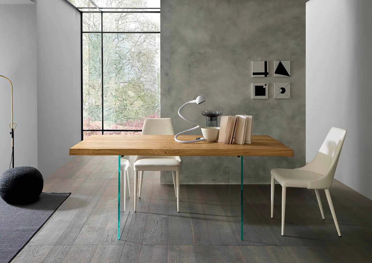 Mesa De Comedor Extensible Hasta 280 Cm En Madera Y Vidrio Made In Italy - Focus 7 Mesa De Comedor Extensible Hasta 280 Cm En Madera Y Vidrio Made In Italy - Focus - Imagen 5