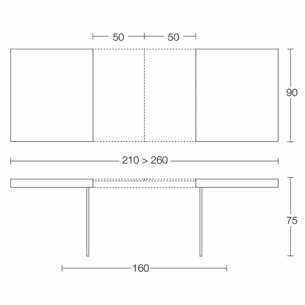Mesa De Comedor Extensible Hasta 280 Cm En Madera Y Vidrio Made In Italy - Focus 8 Mesa De Comedor Extensible Hasta 280 Cm En Madera Y Vidrio Made In Italy - Focus - Imagen 6