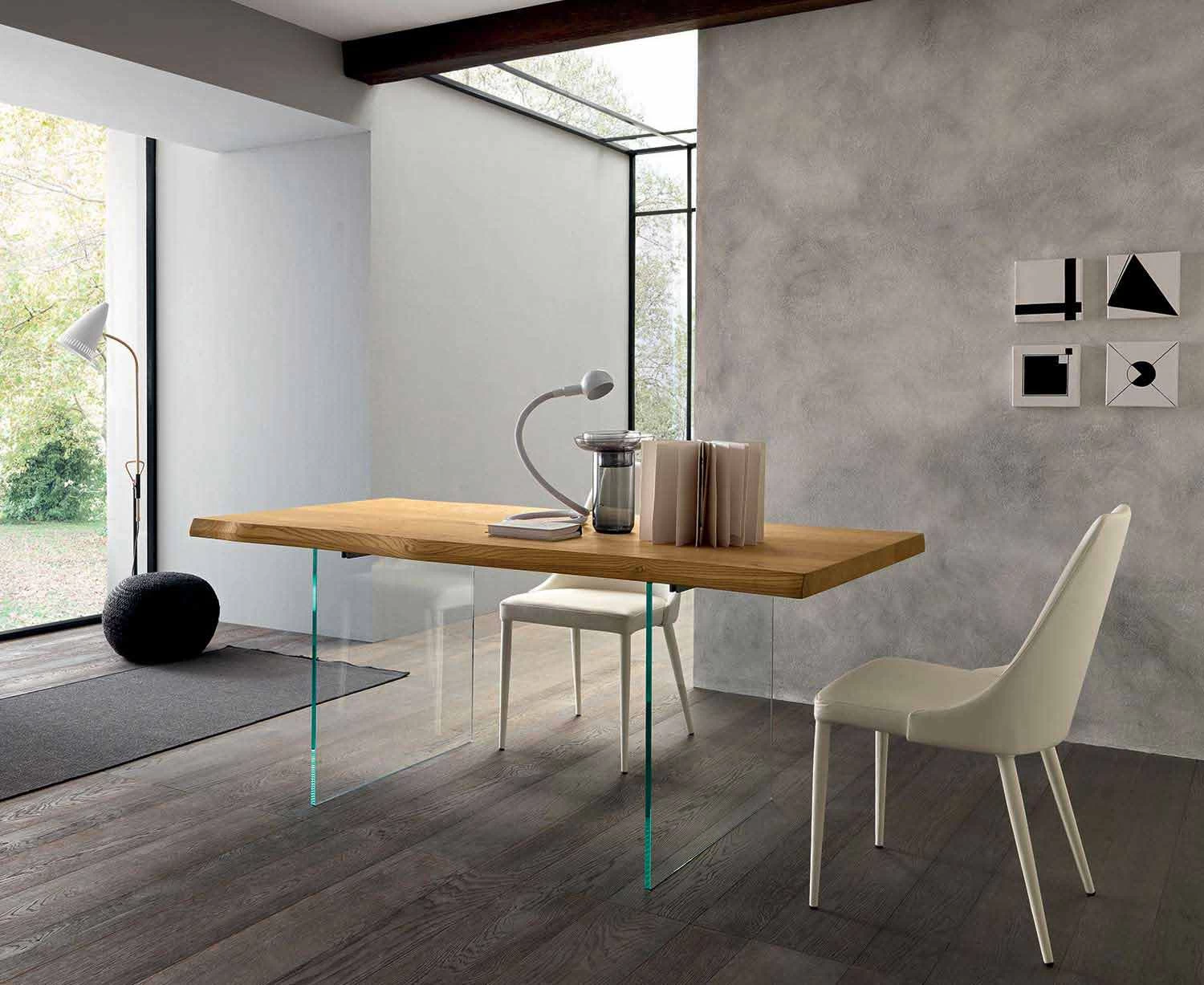 Mesa De Comedor Extensible Hasta 280 Cm En Madera Y Vidrio Made In Italy - Focus 4 Mesa De Comedor Extensible Hasta 280 Cm En Madera Y Vidrio Made In Italy - Focus - Imagen 2