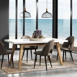 Mesa De Comedor Extensible Hasta 270 Cm En Mdf Lacado Blanco - Fedora -Tienda De Decoración tavolo da pranzo allungabile fino a 235 cm in mdf laccato bianco fedora 2