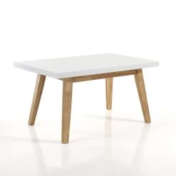 Mesa De Comedor Extensible Hasta 270 Cm En Mdf Lacado Blanco - Fedora