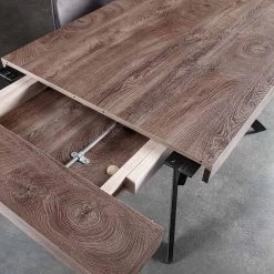 Mesa De Comedor Extensible Hasta 260 Cm En Madera De Melamina Y Metal - Lukas -Tienda De Decoración tavolo da pranzo allungabile fino a 260 cm in legno nobilitato e metallo lukas 2