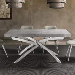 Mesa De Comedor Extensible Hasta 260 Cm En Madera De Melamina Y Metal - Lukas -Tienda De Decoración tavolo da pranzo allungabile fino a 260 cm in legno nobilitato e metallo lukas 7