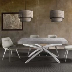 Mesa De Comedor Extensible Hasta 260 Cm En Madera De Melamina Y Metal - Lukas -Tienda De Decoración tavolo da pranzo allungabile fino a 260 cm in legno nobilitato e metallo lukas 9