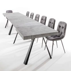 Mesa De Comedor Extensible Hasta 500 Cm Con Tapa De Melamina - Raimondo