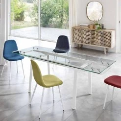 Mesa De Comedor Moderna De Vidrio Extensible, L140 / 200x P80 Cm, Nardo -Tienda De Decoración tavolo da pranzo allungabile moderno in vetro l140 200x p80 cm nardo 2