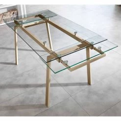 Mesa De Comedor Moderna De Vidrio Extensible, L140 / 200x P80 Cm, Nardo -Tienda De Decoración tavolo da pranzo allungabile moderno in vetro l140 200x p80 cm nardo 5