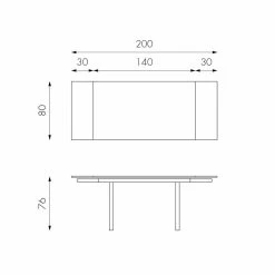 Mesa De Comedor Moderna De Vidrio Extensible, L140 / 200x P80 Cm, Nardo -Tienda De Decoración tavolo da pranzo allungabile moderno in vetro l140 200x p80 cm nardo 7