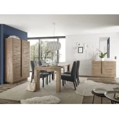 Mesa De Comedor Con Tapa Y Base De Madera Laminada Made In Italy - Odessa -Tienda De Decoración tavolo da pranzo con piano e base in legno laminato made in italy odessa 2