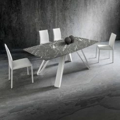 Mesa De Comedor Con Tapa De Hpl Y Base De Metal Made In Italy - Aresto -Tienda De Decoración tavolo da pranzo con piano in hpl e base in metallo made in italy aresto 2
