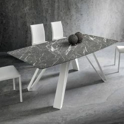 Mesa De Comedor Con Tapa De Hpl Y Base De Metal Made In Italy - Aresto