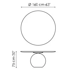 Mesa De Comedor De Mármol Con Tapa Redonda Made In Italy - Bonaldo Circus -Tienda De Decoración tavolo da pranzo con piano rotondo in marmo made in italy bonaldo circus 1