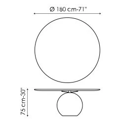 Mesa De Comedor De Mármol Con Tapa Redonda Made In Italy - Bonaldo Circus -Tienda De Decoración tavolo da pranzo con piano rotondo in marmo made in italy bonaldo circus 2