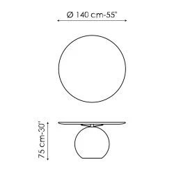 Mesa De Comedor De Mármol Con Tapa Redonda Made In Italy - Bonaldo Circus -Tienda De Decoración tavolo da pranzo con piano rotondo in marmo made in italy bonaldo circus
