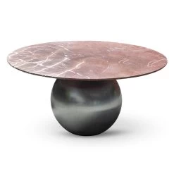 Mesa De Comedor De Mármol Con Tapa Redonda Made In Italy - Bonaldo Circus
