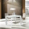 Mesa Con Tablero De Cristal Templado Pintado Blanco Zeno -Tienda De Decoración tavolo da pranzo con piano vetro temperato verniciato bianco zeno