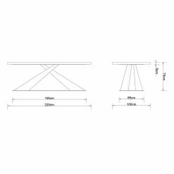 Mesa De Comedor De Diseño Moderno Con Elliot Hecha En La Parte Superior De Roble De Italia -Tienda De Decoración tavolo da pranzo design moderno con piano rovere made in italy elliot 5