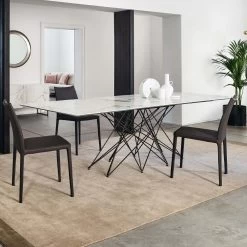 Mesa De Comedor De Cerámica Y Metal Made In Italy - Bonaldo Octa -Tienda De Decoración tavolo da pranzo in ceramica e metallo realizzato in italia bonaldo octa 8