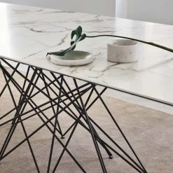 Mesa De Comedor De Cerámica Y Metal Made In Italy - Bonaldo Octa -Tienda De Decoración tavolo da pranzo in ceramica e metallo realizzato in italia bonaldo octa 9
