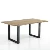 Mesa De Comedor En MDF Con Patas En Acero Pintado De Negro - Cheetah -Tienda De Decoración tavolo da pranzo in mdf con gambe in acciaio verniciato nero ghepardo