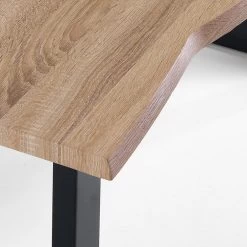 Mesa De Comedor En MDF Con Patas En Acero Pintado De Negro - Cheetah -Tienda De Decoración tavolo da pranzo in mdf con gambe in acciaio verniciato nero ghepardo 3