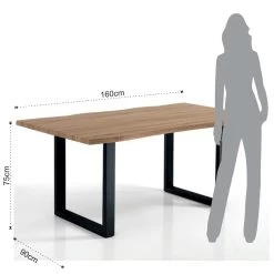 Mesa De Comedor En MDF Con Patas En Acero Pintado De Negro - Cheetah -Tienda De Decoración tavolo da pranzo in mdf con gambe in acciaio verniciato nero ghepardo 5