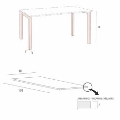Mesa De Comedor En Melamina Y Metal Pintado Made In Italy - Remigio -Tienda De Decoración tavolo da pranzo in melaminico e metallo verniciato made in italy remigio 10