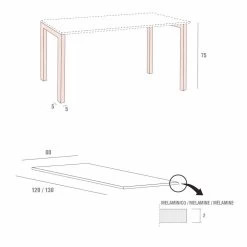 Mesa De Comedor En Melamina Y Metal Pintado Made In Italy - Remigio -Tienda De Decoración tavolo da pranzo in melaminico e metallo verniciato made in italy remigio 8
