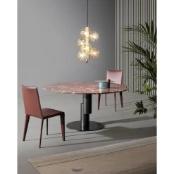 Mesa De Comedor Redonda En Mármol Y Metal Made In Italy - Bonaldo Innesti -Tienda De Decoración tavolo da pranzo rotondo in marmo e metallo made in italy bonaldo innesti 5