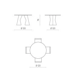 Mesa De Comedor Redonda En Vidrio Laminado Y Metal Made In Italy - Jacopo -Tienda De Decoración tavolo da pranzo rotondo in vetro laminato e metallo made in italy jacopo 7