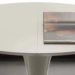 Mesa De Comedor Redonda Extensible Hasta 170 Cm Topeka, Diseño Moderno -Tienda De Decoración tavolo da pranzo tondo allungabile fino 170 cm topeka design moderno 4