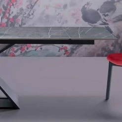 Mesa Extensible De Lujo Hasta 294 Cm Con Tablero De Gres Made In Italy - Cirio -Tienda De Decoración tavolo design allungabile fino a 294 cm con piano in gres made in italy cirio 2