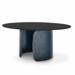 Mesa De Diseño Con Tablero Redondo De Madera Maciza Made In Italy - Mellow Bonaldo