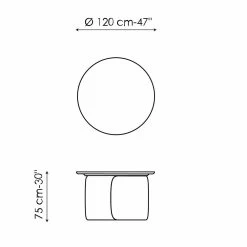 Mesa De Diseño Con Tablero Redondo De Madera Maciza Made In Italy - Mellow Bonaldo -Tienda De Decoración tavolo design con piano rotondo in legno massello made in italy mellow bonaldo 6