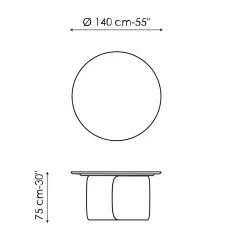 Mesa De Diseño Con Tablero Redondo De Madera Maciza Made In Italy - Mellow Bonaldo -Tienda De Decoración tavolo design con piano rotondo in legno massello made in italy mellow bonaldo 7