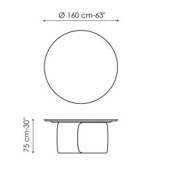 Mesa De Diseño Con Tablero Redondo De Madera Maciza Made In Italy - Mellow Bonaldo -Tienda De Decoración tavolo design con piano rotondo in legno massello made in italy mellow bonaldo 8
