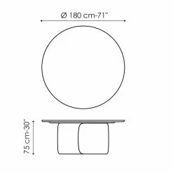 Mesa De Diseño Con Tablero Redondo De Madera Maciza Made In Italy - Mellow Bonaldo -Tienda De Decoración tavolo design con piano rotondo in legno massello made in italy mellow bonaldo 9
