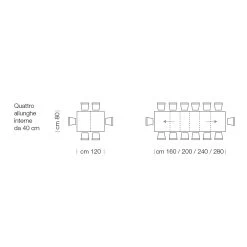 Mesa Extensible De Madera Laminada Hasta 470 Cm Made In Italy - Gordito -Tienda De Decoración tavolo in legno laminato allungabile fino a 470 cm made in italy gordito 1