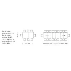 Mesa Extensible De Madera Laminada Hasta 470 Cm Made In Italy - Gordito -Tienda De Decoración tavolo in legno laminato allungabile fino a 470 cm made in italy gordito 9