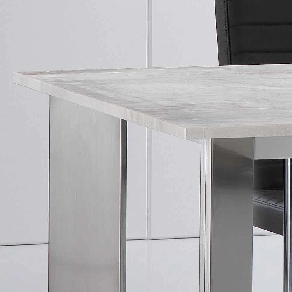 Mesa De Comedor De Diseño Moderno 190x100cm De Piedra Travertina Pompilio 4 Mesa De Comedor De Diseño Moderno 190x100cm De Piedra Travertina Pompilio - Imagen 2