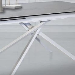 Mesa Extensible Para Interiores En Vidrio Cerámico Y Metal Made In Italy - Khal 10 Mesa Extensible Para Interiores En Vidrio Cerámico Y Metal Made In Italy - Khal -Tienda De Decoración tavolo indoor allungabile in vetro ceramica e metallo made in italy khal 2