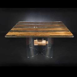 Mesa Moderna De Madera De Briccola Veneciana Y Cristal