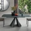 Mesa De Comedor Extensible Hasta 200 Cm En Cristal Design Antracita - Borgona