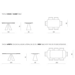 Mesa De Comedor Extensible Hasta 200 Cm En Cristal Design Antracita - Borgona -Tienda De Decoración tavolo pranzo allungabile a 200 cm in vetro antracite design borgona 3